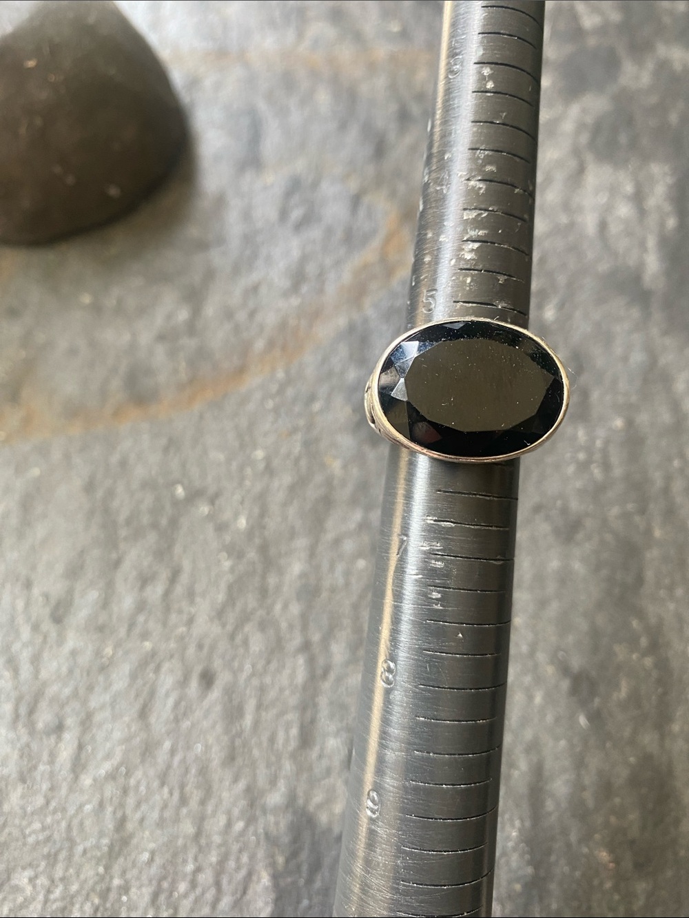 Silpada Sterling Silver Faceted Black Onyx Oval Ring - Picture 3 of 5